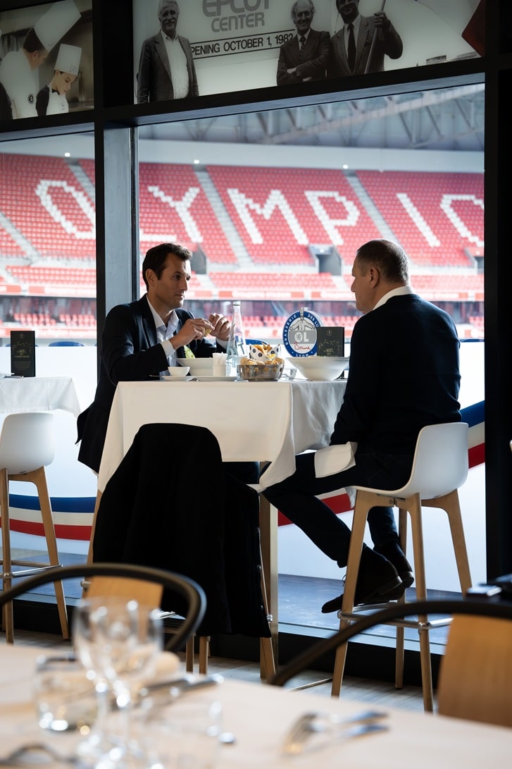 Déjeuner d'affaires à la Brasserie des Lumières au Groupama Stadium