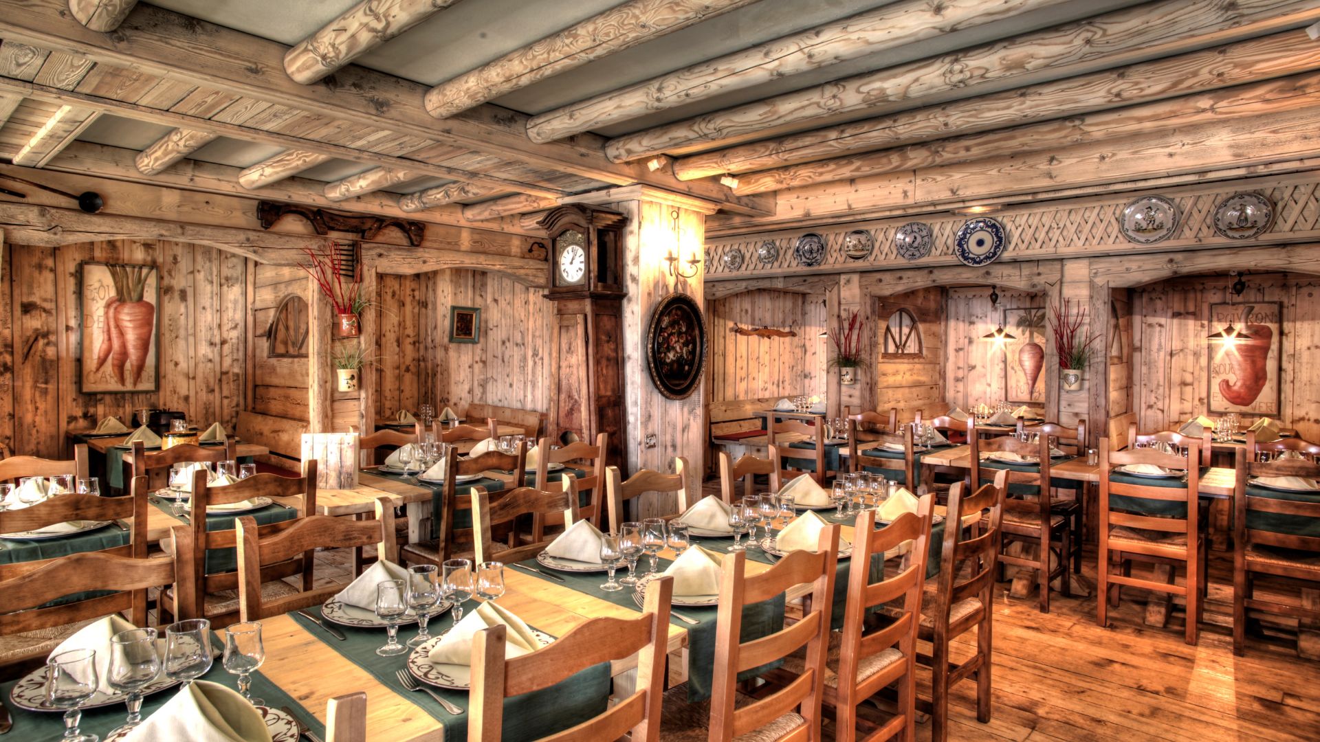 Restaurant la chaumière de l'Hôtel Village Montana Extérieur Hiver