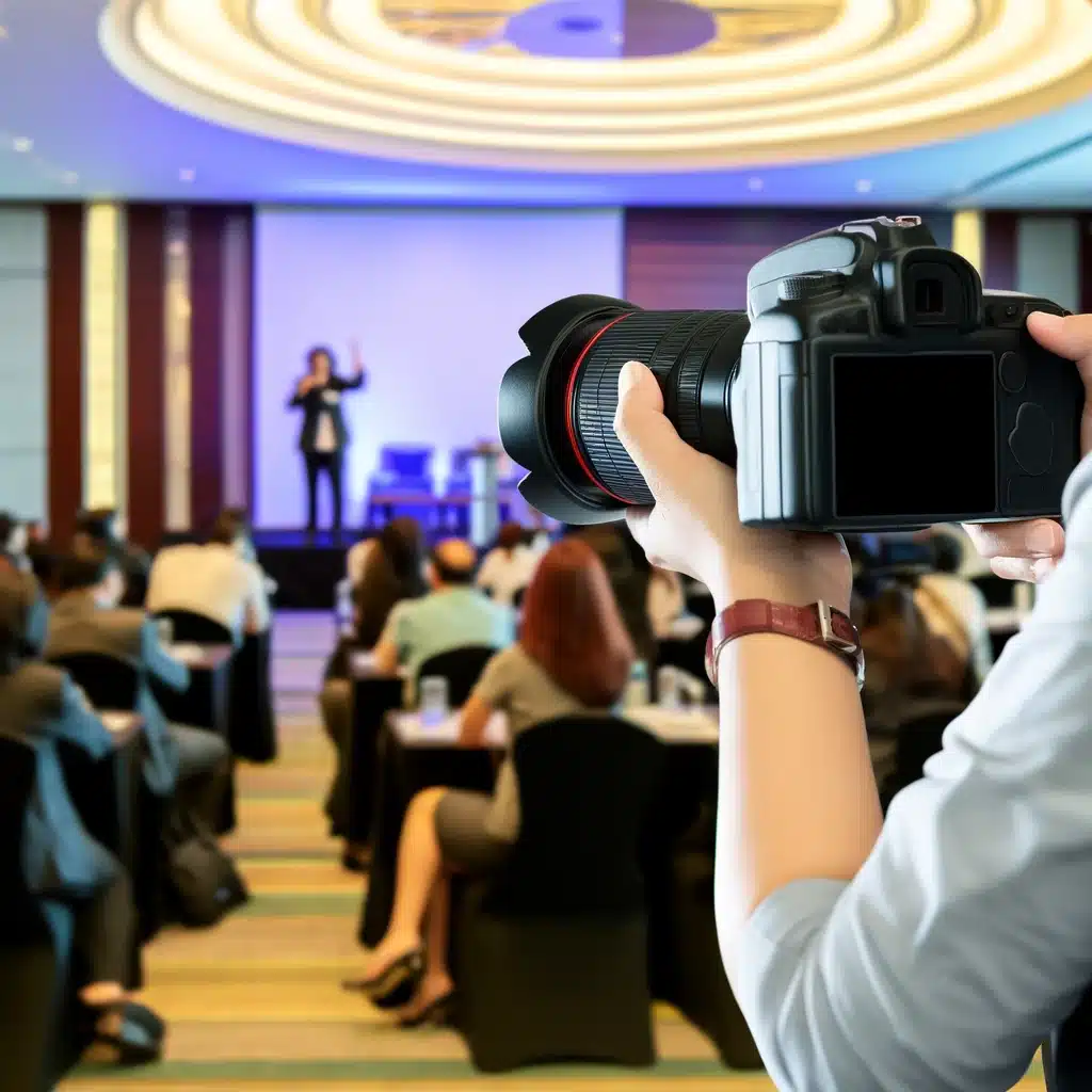 Photographe professionnel capturant des moments lors d'un séminaire d'entreprise