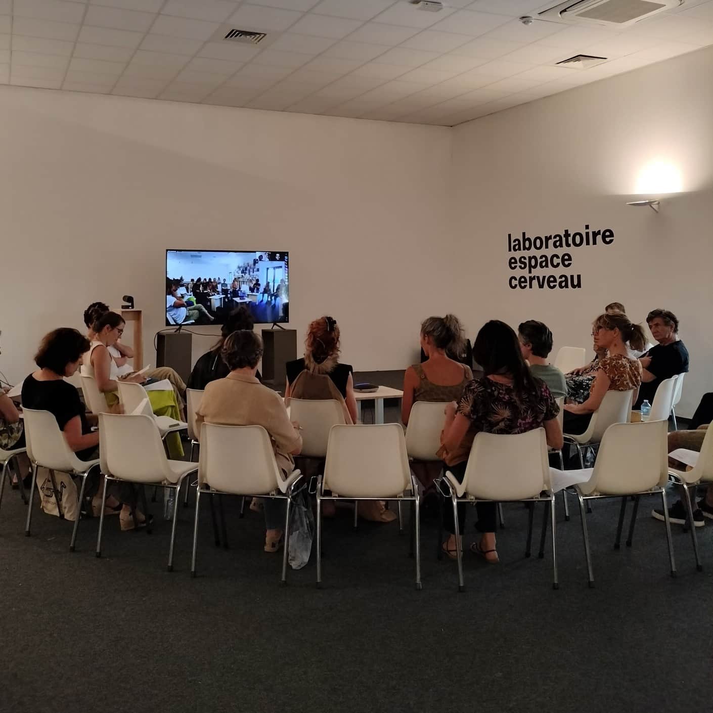 Réunion professionnelle dans l’auditorium de l’Institut d’Art Contemporain de Lyon