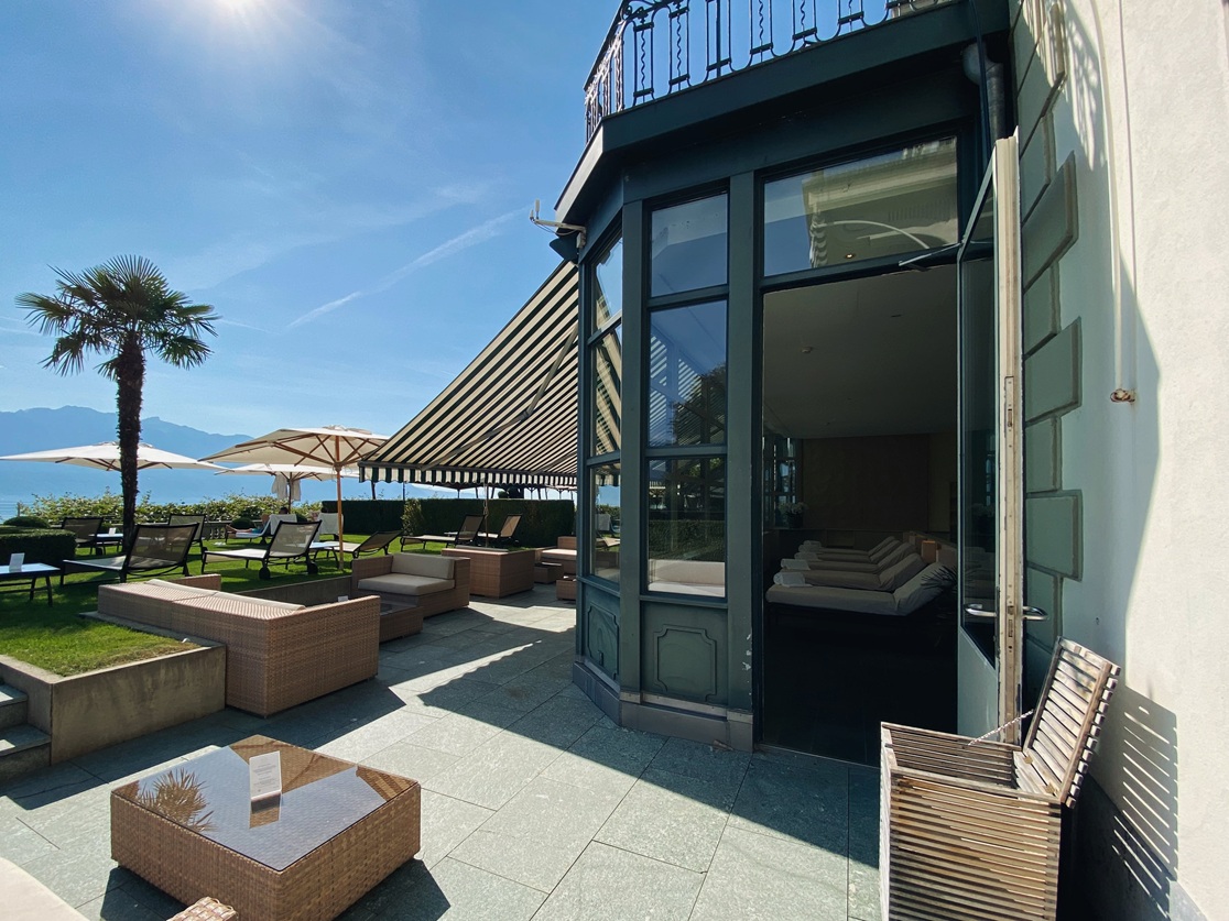 Terrasse privative de l’Hôtel des Trois Couronnes à Vevey