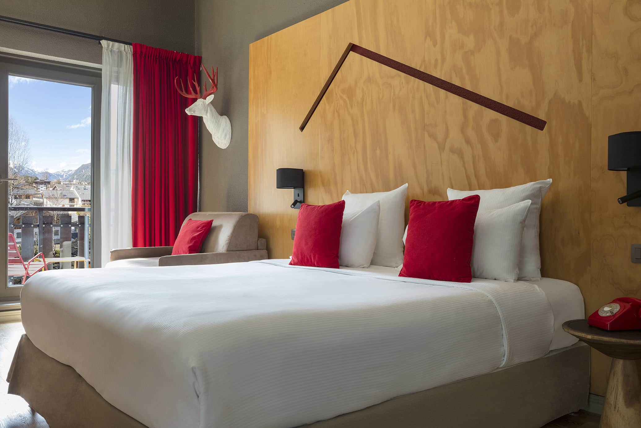 Chambre moderne et cosy à l’Hôtel Les Aiglons à Chamonix