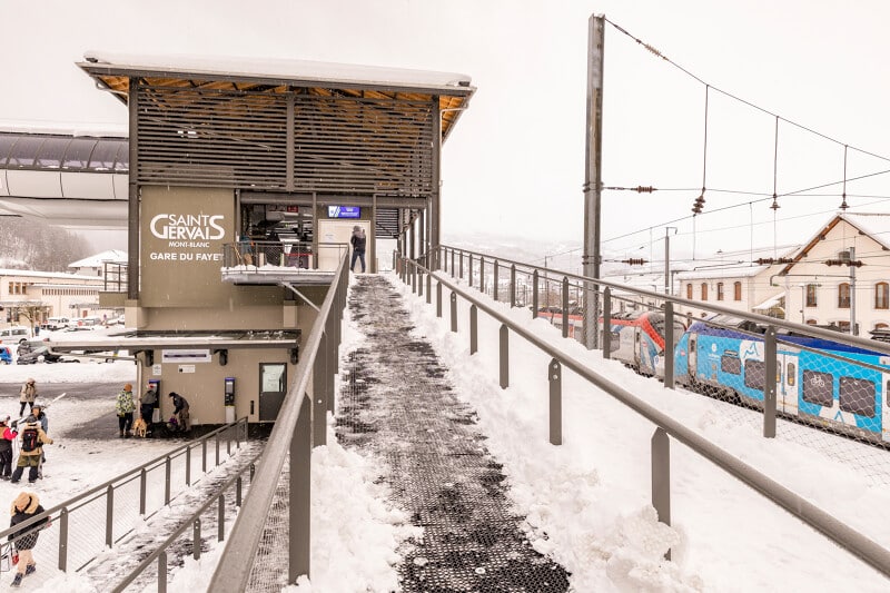 Gare du téléphérique à Saint-Gervais Mont-Blanc