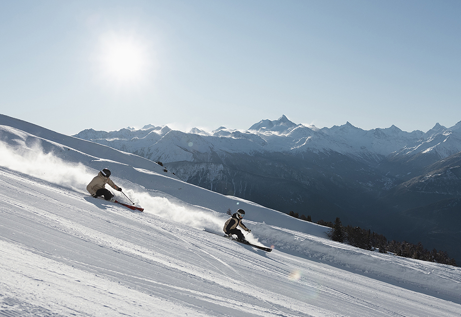Ski sur les pistes de Crans-Montana