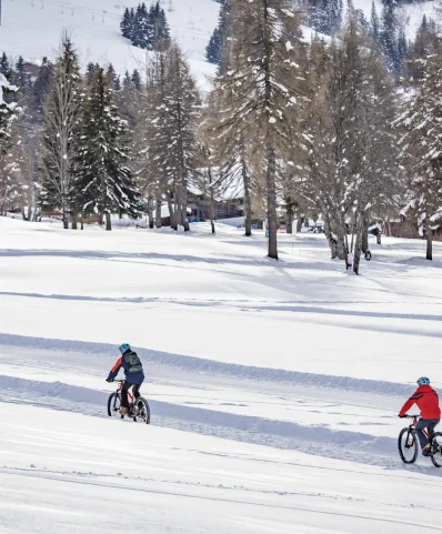 VTT sur neige à Megève en hiver