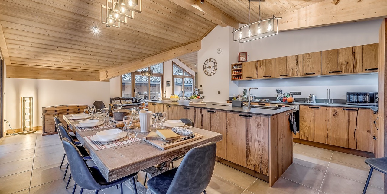 Cuisine ouverte tout équipée à Casa Petrus à Champagny
