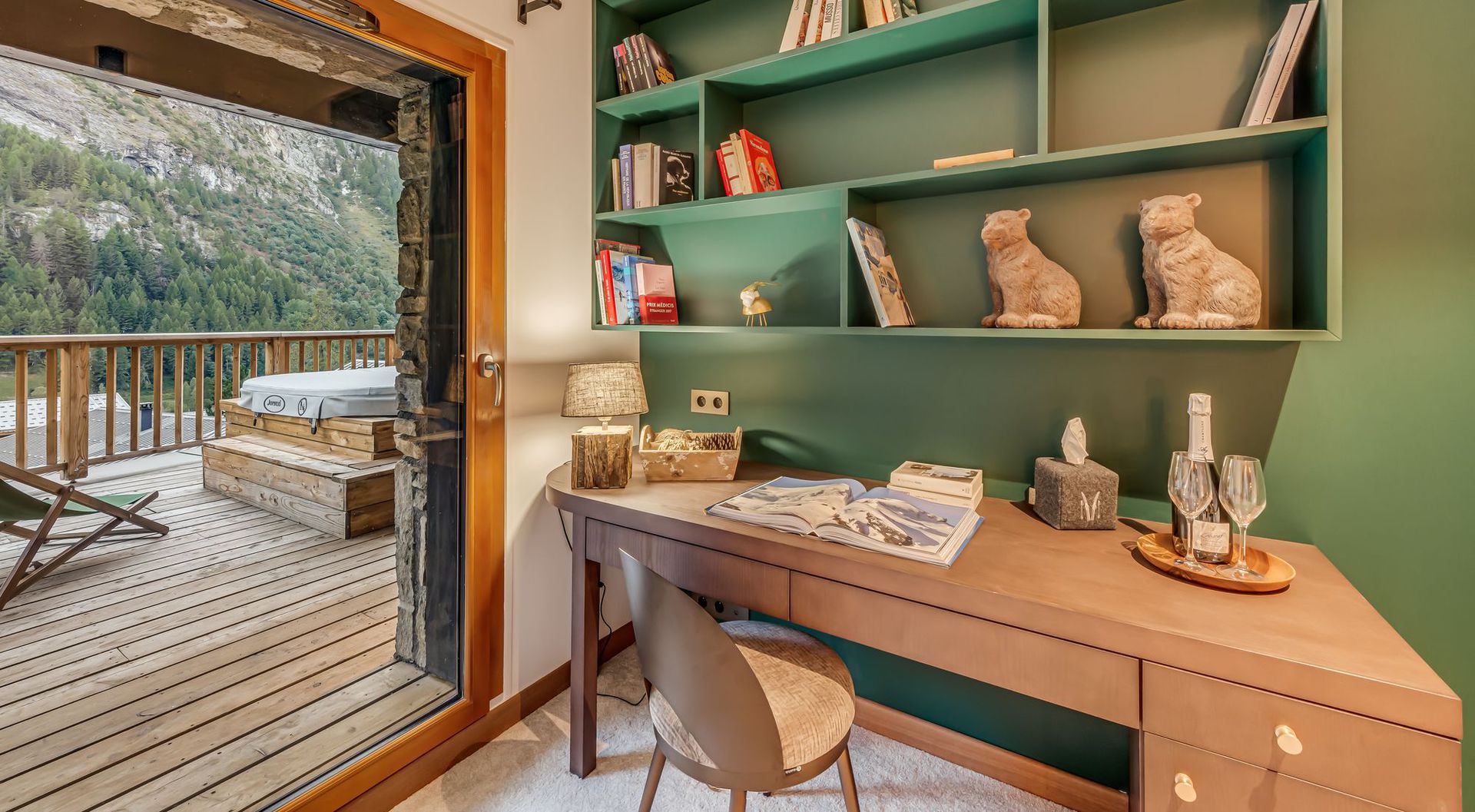 Chambres confortables et décor montagnard pour hébergement de groupe aux Sources de la Davie