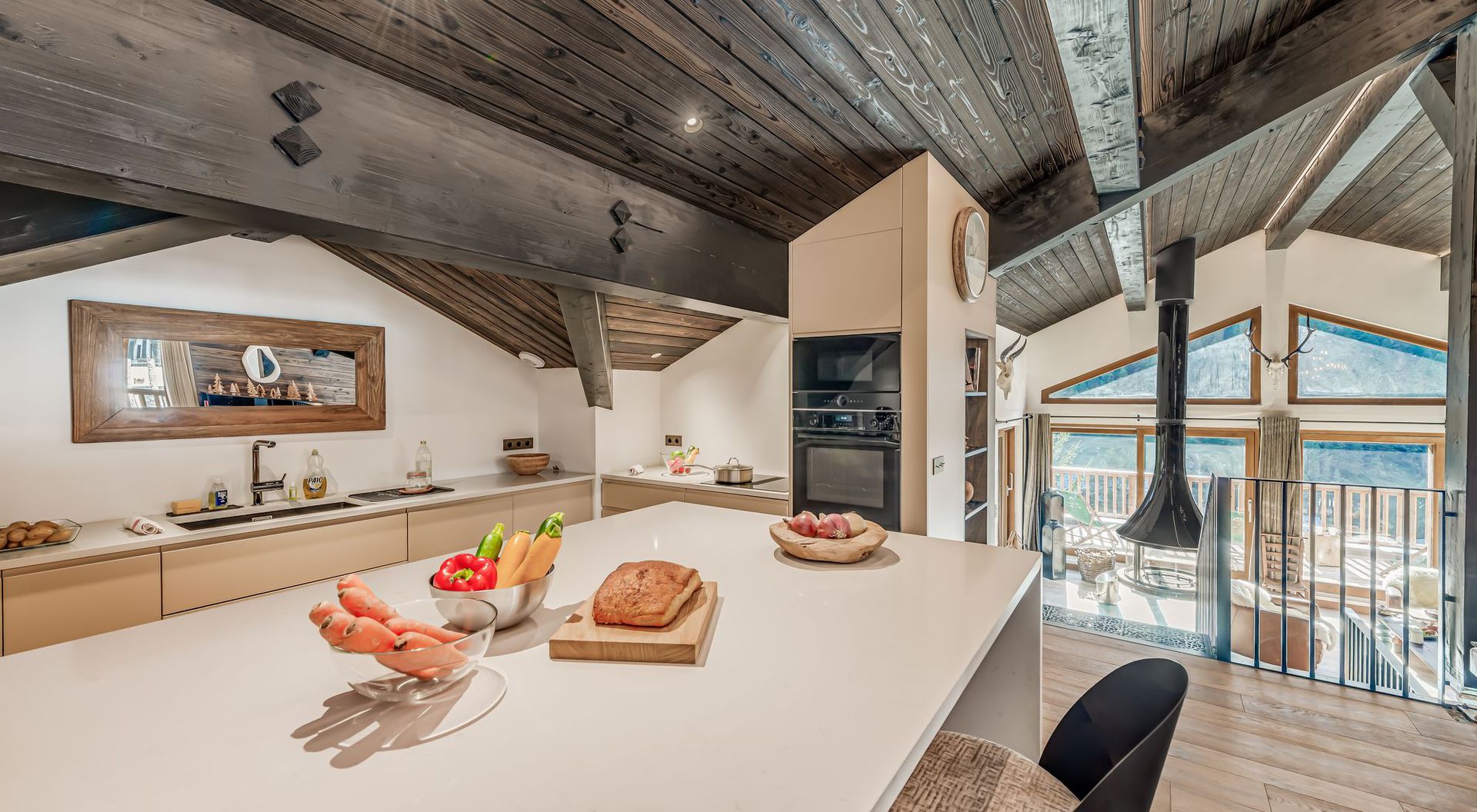 Cuisine moderne et conviviale dans un chalet haut de gamme aux Sources de la Davie