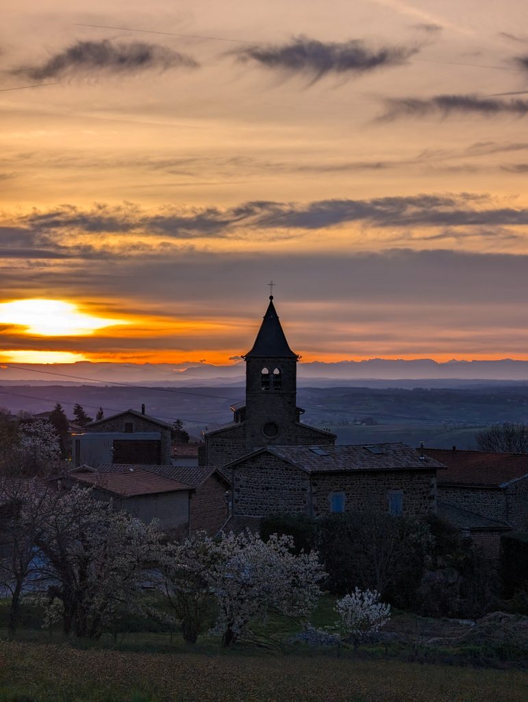 Magnifique coucher de soleil au Château de Villars