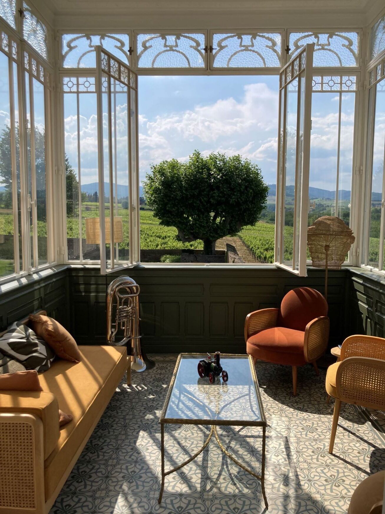 Salon avec vue panoramique à Maison Laéticia