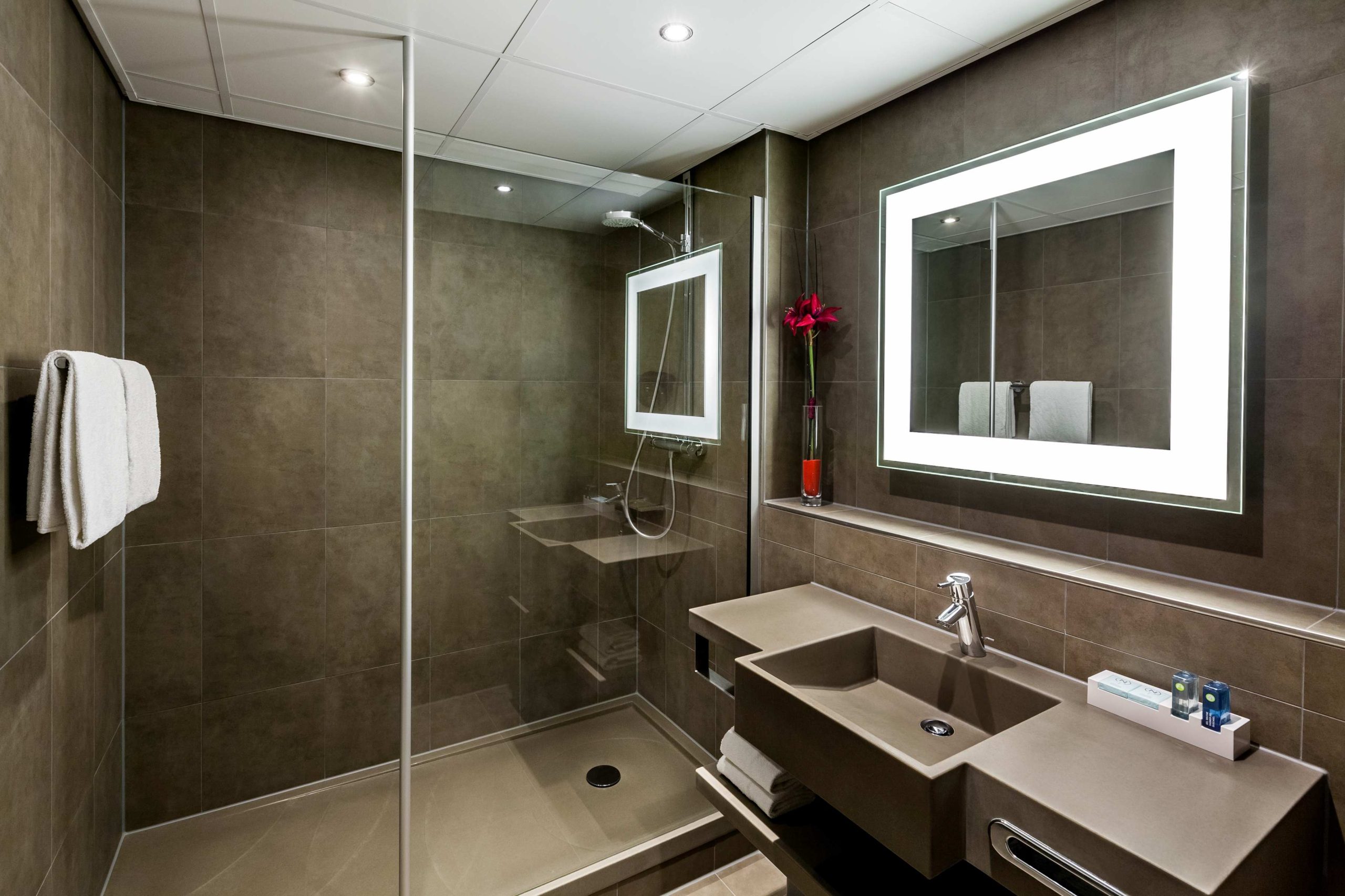 Salle de bain moderne avec douche à l’italienne
