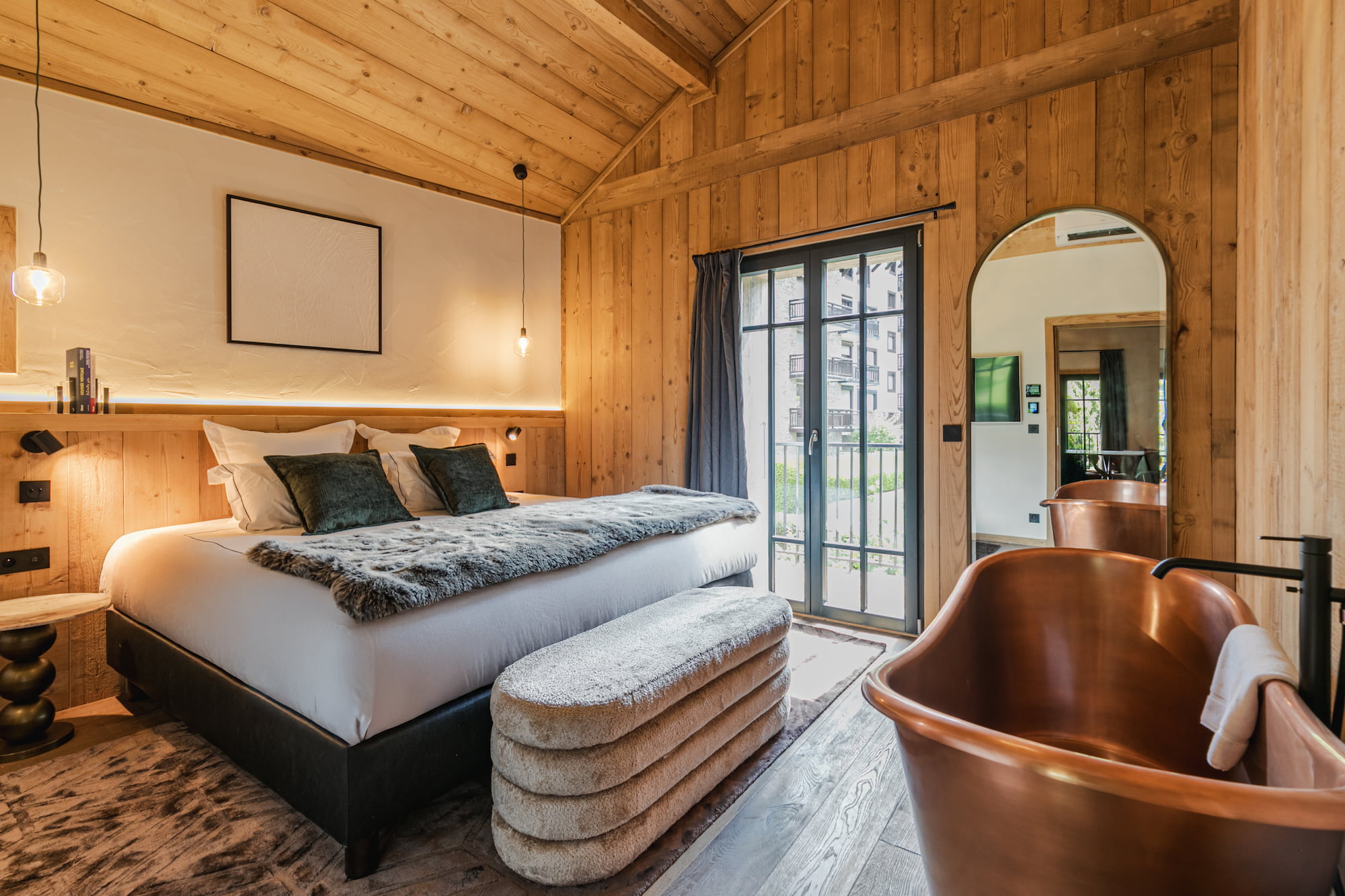 Chambre avec balcon à l’Écrin de Megève