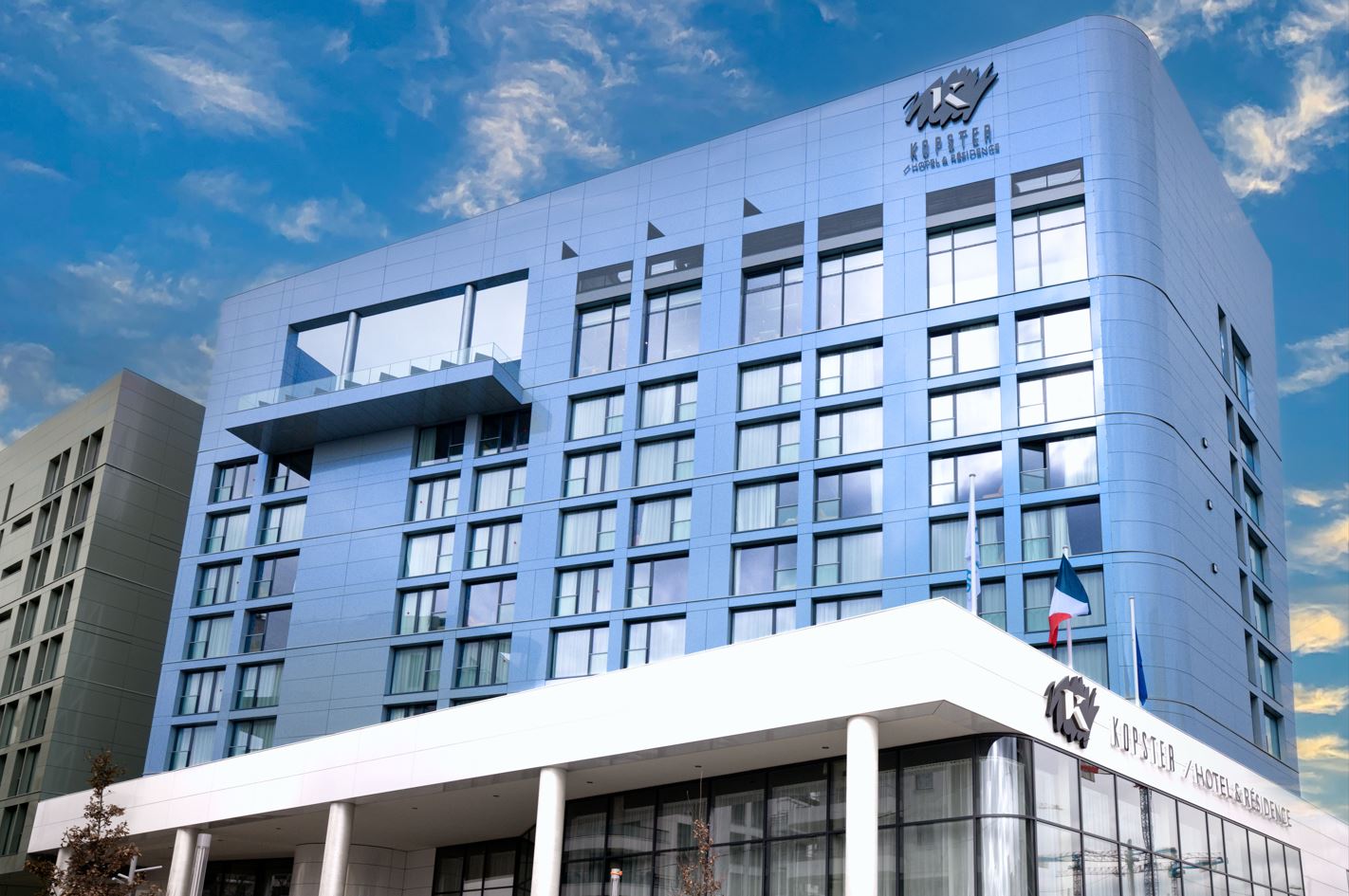 façade extérieur mur hotel kopster paris colombes