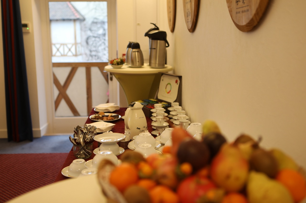 Pause café et fruits pour séminaire à l’Hôtel Le Cep à Beaune
