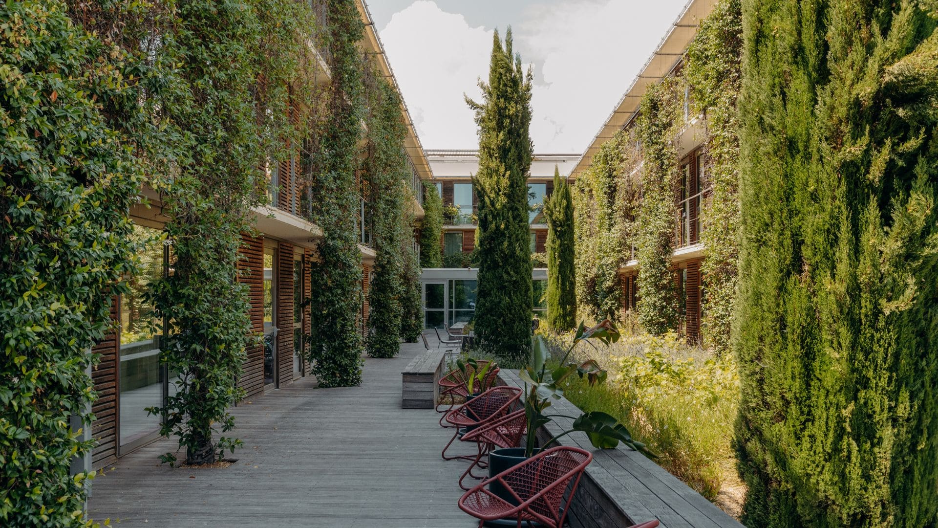 patio végétalisé Courtyard by Marriott Montpellier événement