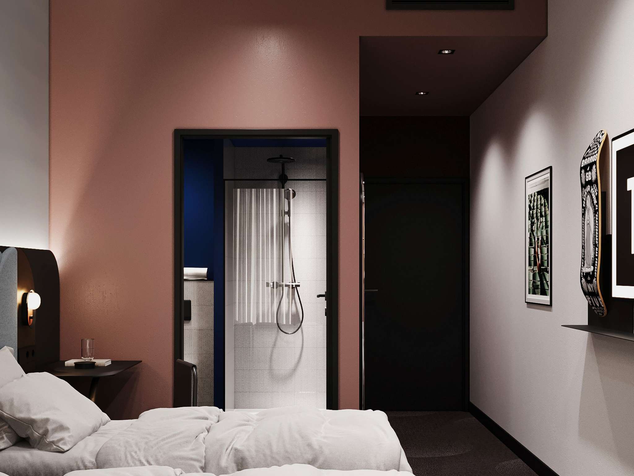 Chambre double et salle de bain