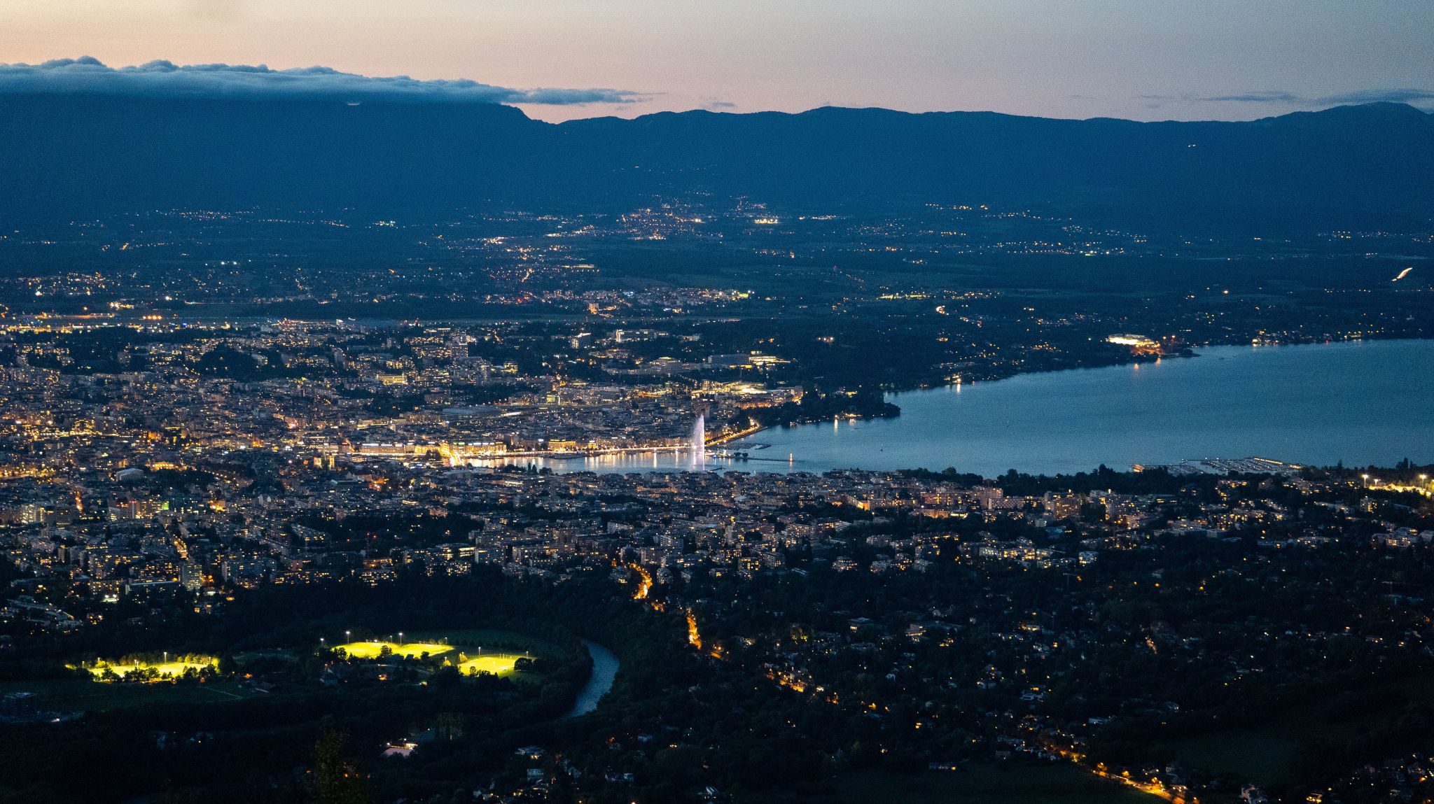 Vue panoramique sur Genève depuis le Salève – Les Panoramiques du Salève