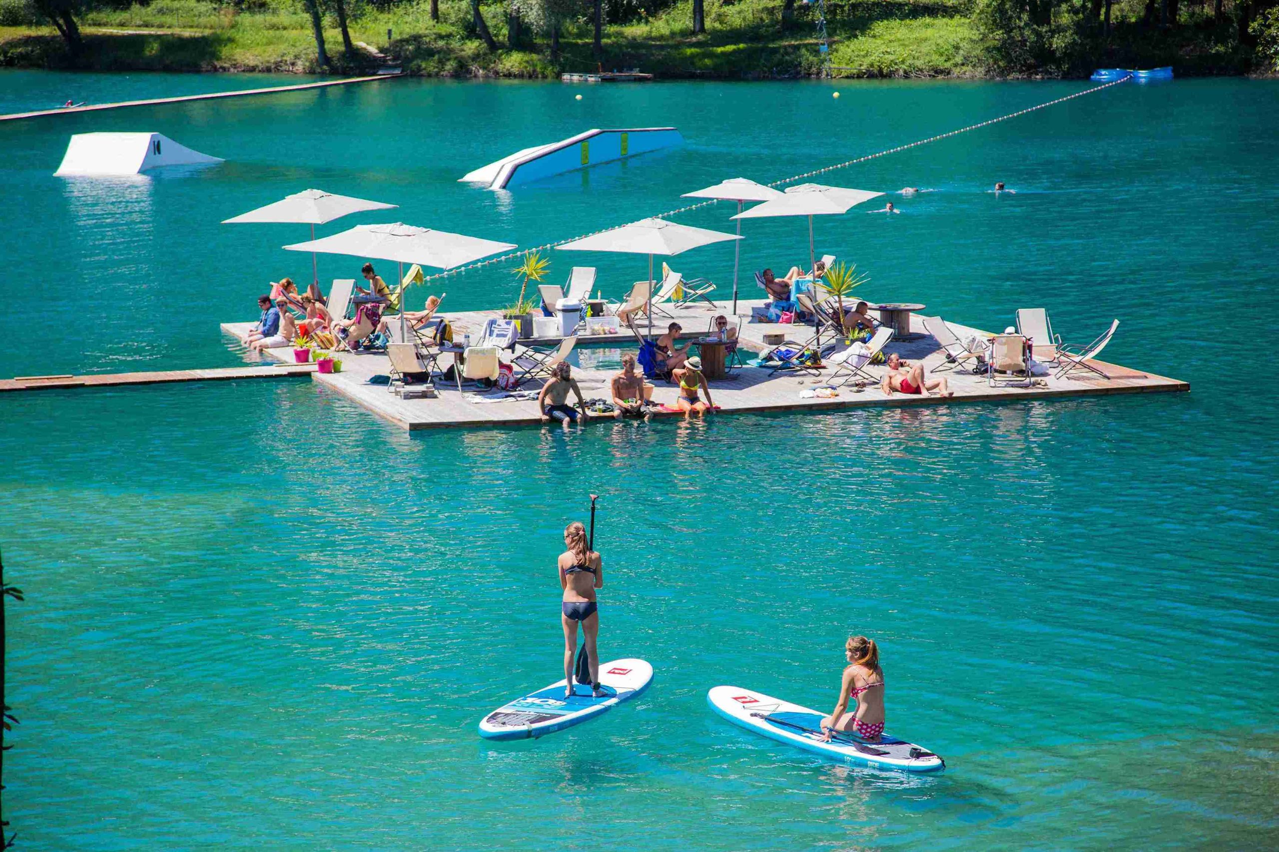 paddle iles flottantes wam park activité nautique Lyon Savoie
